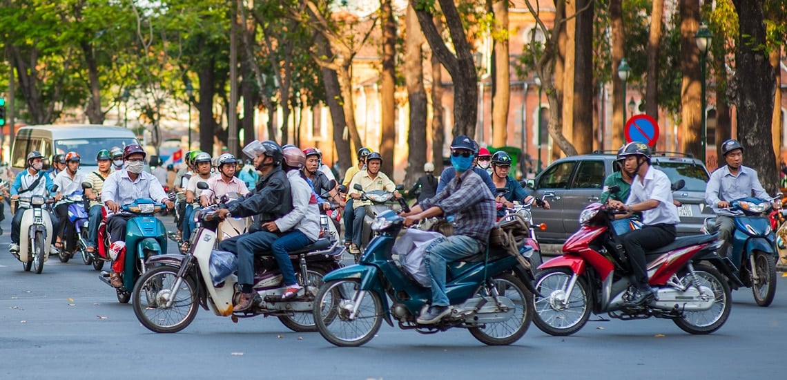 Motorbikes are the most popular transportations which used by expats in Vietnam.