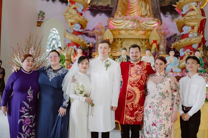 Men's ao dai Vietnamese traditional tunic for wedding, graduation