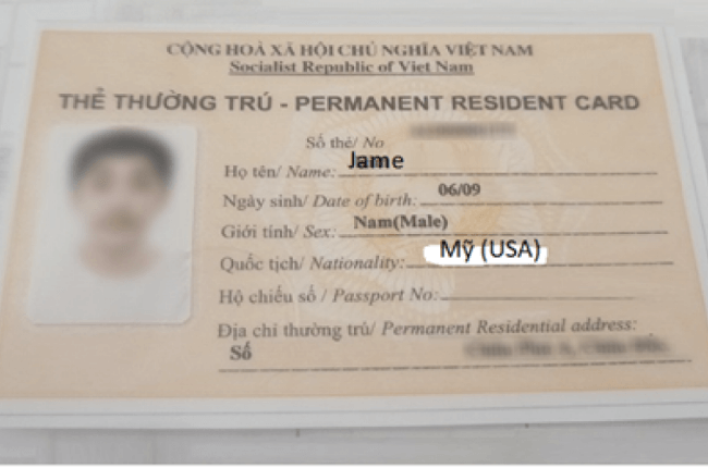 Permanent residence card