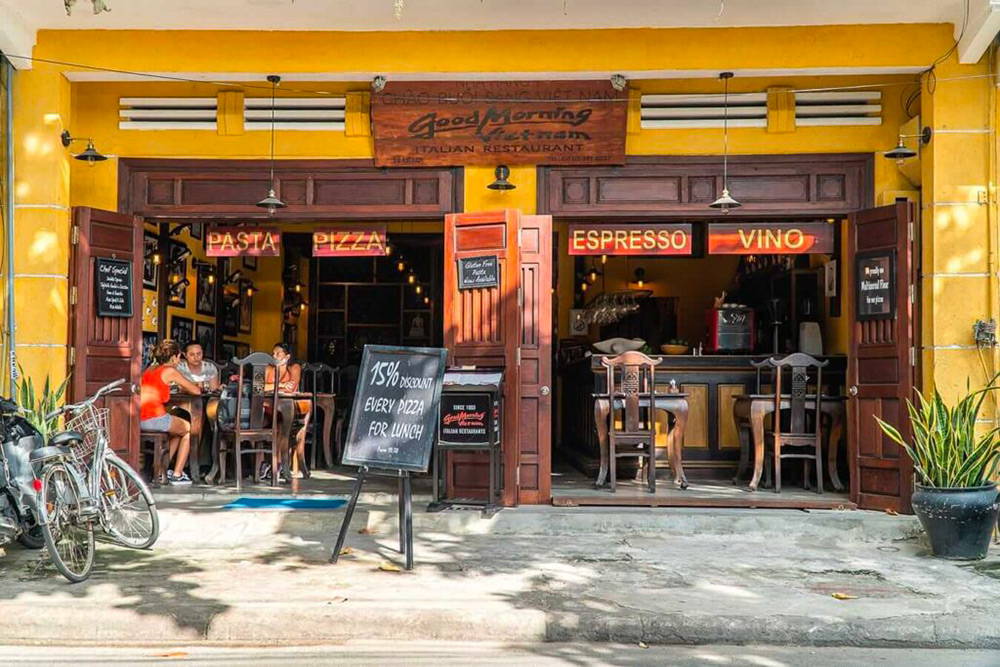 At "Good Morning Vietnam" - one of the top restaurants in Hoi An, you can enjoy tasty Italian dishes