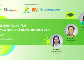 Vietnam Teaching Jobs phối hợp cùng các đối tác ClassIn, EIV, Vieclamgiaoduc và Hoskids tổ chức webinar “Bí quyết giúp trung tâm quản lý và đánh giá năng lực giáo viên”