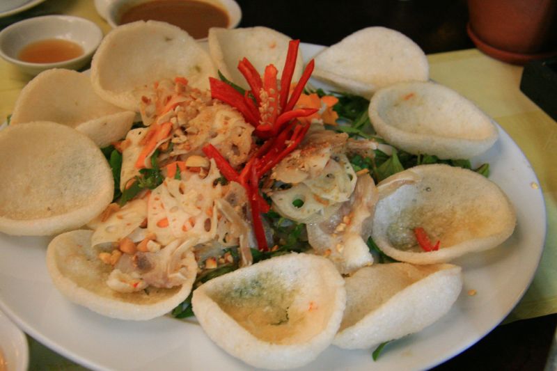 Vietnamese Prawn Crackers are popular for their savory taste in Vietnamese snacks