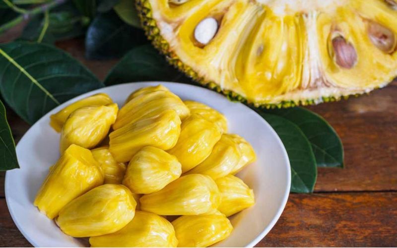 Often confused with durian, jackfruits are similar in size and color on the outside but differ inside