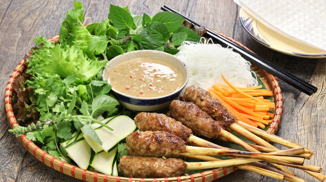 Nem Lụi is a traditional dish originating from Vietnam